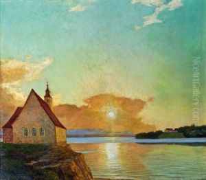 Sonnenuntergang Mit Kirche Sonnenuntergang Mit Kirche