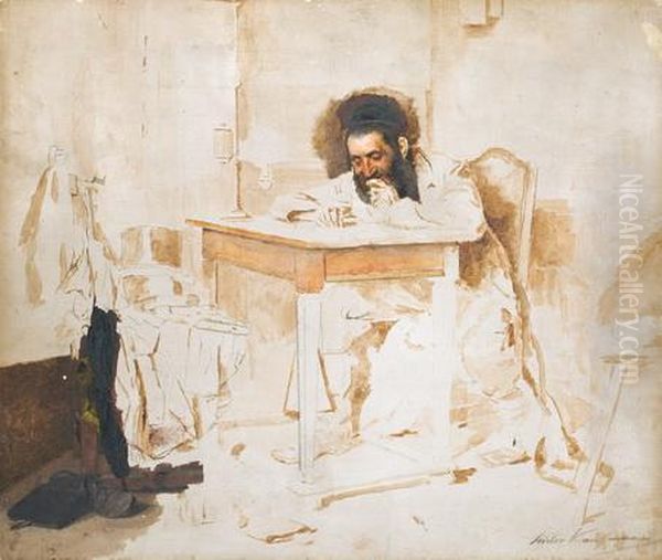 Rabbi Reading A Book - view 1