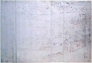 Bankside, from The Panorama of London, c.1544 by Anthonis van den Wyngaerde
