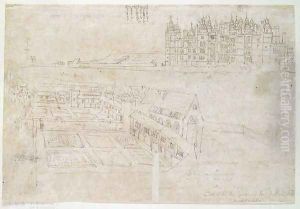 Privy Gardens, Richmond Palace, from The Panorama of London, c.1544 by Anthonis van den Wyngaerde