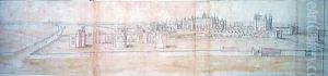 Hampton Court Palace from the North, from The Panorama of London, c.1544 by Anthonis van den Wyngaerde