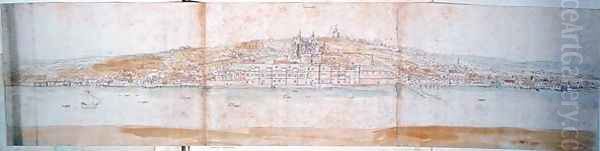 Greenwich Palace from the North Bank of the Thames, from The Panorama of London, c.1544 - view 1