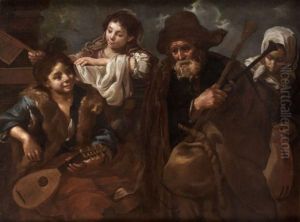 Scene Bamboche : Allegorie De L'ouie