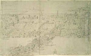 London Bridge, from The Panorama of London, c.1544 by Anthonis van den Wyngaerde