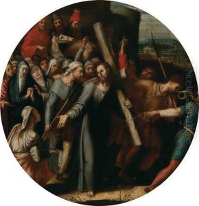 Cristo Camino Del Calvario Con La Veronica by Pedro de Campana