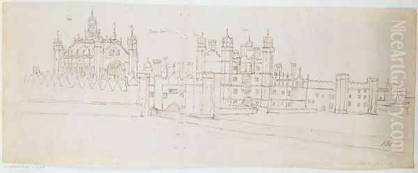 The Chapel and Gatehouse of Hampton Court, from The Panorama of London, c.1544 - view 1