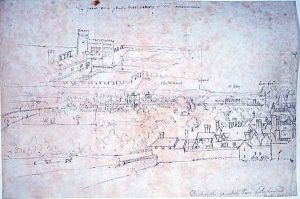 Studies of Richmond Palace by Anthonis van den Wyngaerde