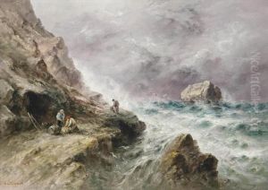 Mussel Gatherers On The Jersey Foreshore by S.L. Kilpack