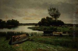 Lake with Rowing Boats by Edward Arthur Walton
