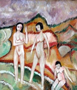 Drei Weibliche Akte Am Meer by Ernst Ludwig Kirchner