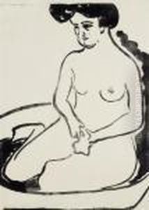 Grosser Madchenakt In Badetub by Ernst Ludwig Kirchner