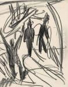 Drei Manner Und Boote Am Strand
