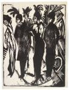 Funf Kokotten - Berlin by Ernst Ludwig Kirchner