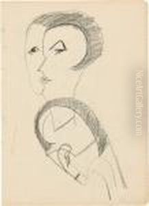 Zwei Portraits Einer Frau by Ernst Ludwig Kirchner