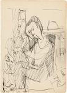 Sitzende Frau Mit Katze by Ernst Ludwig Kirchner