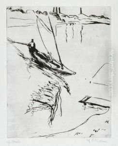 Segelboot Auf Dem Wasser - Elbuberfahrt by Ernst Ludwig Kirchner