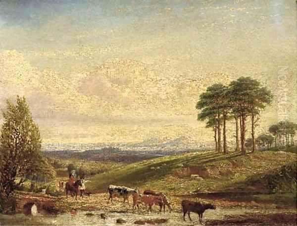A drover with cattle near Hagley - view 1