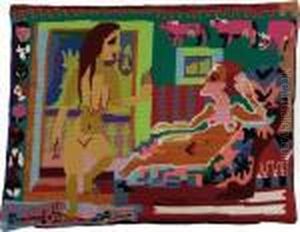 Erna Kirchner Und Nina Hard Im 1. Stock Des Hauses by Ernst Ludwig Kirchner