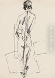 Stehender Weiblicher Ruckenakt by Ernst Ludwig Kirchner