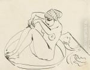 Hockender Akt Im Badetub by Ernst Ludwig Kirchner