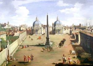 A View of the Piazza del Popolo in Rome by (circle of) Wittel, Gaspar van (Vanvitelli)