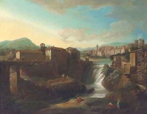 A view of Tivoli with the Vecchia Cascata dell'Aniene