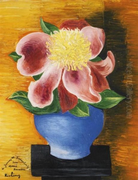 Fleurs Dans Un Vase Bleu - view 1