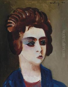 Tete De Jeune Fremme Brune by Jean Kisling