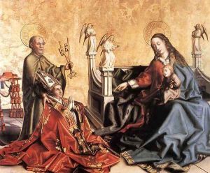 Presentation of Cardinal de Mies to the Virgin 1443-44 by Konrad Witz