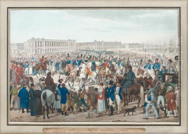 L'entree Des Puissances
Coalisees A Paris Parade Des Troupes Russes, Autrichiennes Et
Prussiennes Sur La Place De La Concorde - view 1