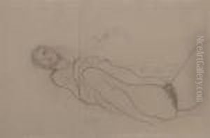 Femme Nue Endormie by Gustav Klimt