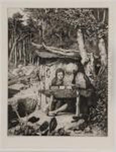Simplicius Screibstunde by Max Klinger