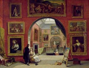 Interior of the Royal Institution, during the Old Master Exhibition, Summer 1832, 1833 by Alfred Woolmer