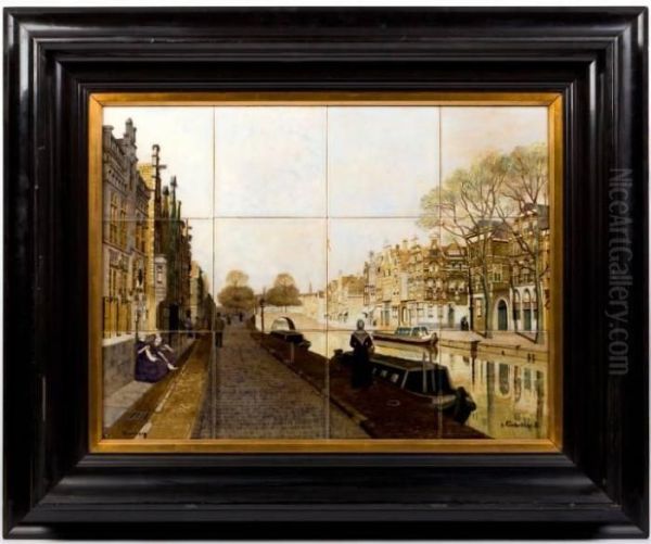 Een Rozenburg Aardewerk Tegeltableau Van Twaalf Tegels - view 1