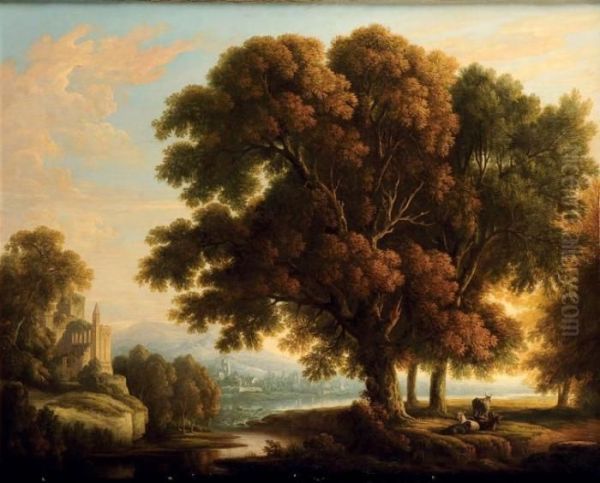 Paysage De Ruines Et Vaches - view 1