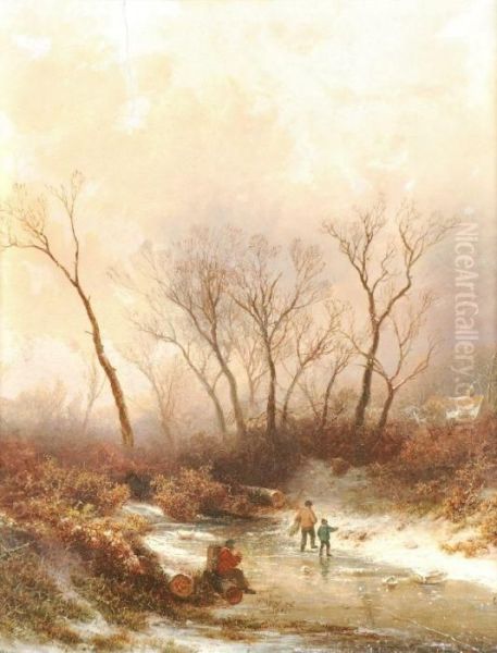 Figures In A Winter Landscape - view 1