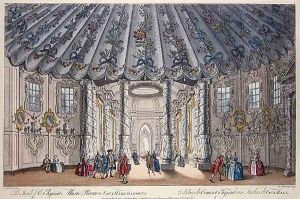 Interior View of the elegant music room in Vauxhall Gardens, engraved by H. Roberts, 1752 by Samuel Wale