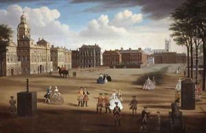 A View of the West Front of Horse Guards with the Treasury and Downing Street beyond, c.1758 by Samuel Wale