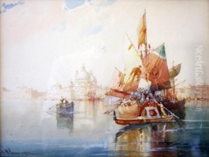 A Venetian Lagoon With Boats