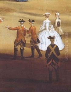 Soldiers and a couple in Horseguards Parade, c.1758 by Samuel Wale