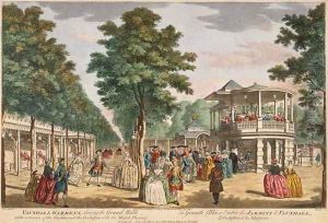 Vauxhall Gardens: The Grand Walk with the Orchestra Playing by Samuel Wale