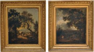Cavalier Et Paysans Au Repos Dans Un Paysage by Ferdinand Kobell