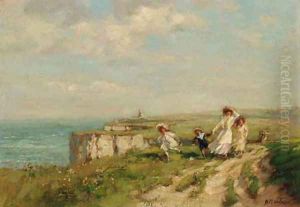 On the Margate Cliffs, near Kingsgate by Harry Mitten Wilson
