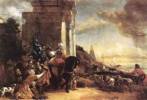 Departure of an Oriental Entourage 1647-50 by Jan Baptist Weenix