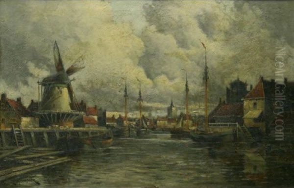 A Dutch Harbour Scene - view 1