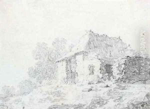 A cottage by a copse