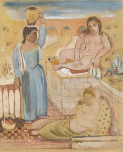 Sudliche Landschaft Mit Odalisken by Albert Stefan Kohler