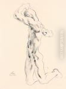 Kniender Mannlicher Akt