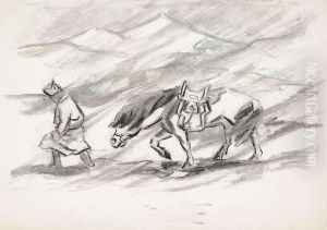 Sandsturm In Der Wuste Gobi by Sergej Michaijlovic Kolesnikov