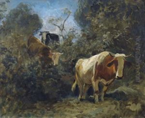 Landschaft Mit Kuhen by Rudolf Koller